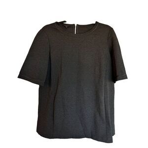 Lafayette 148 Charcoal Grey Tunic Top With Pockets Medium